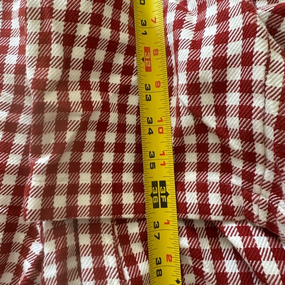 Nudie Jeans Red and White Checkered Wide Leg Pants - Picture 6 of 6